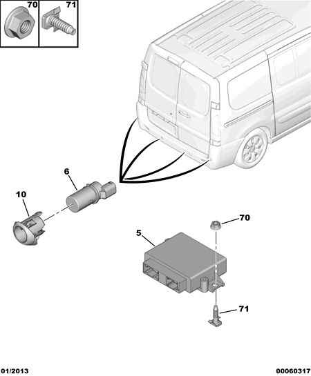 PEUGEOT 6590.95 - Sensor, ajutor parcare parts5.com