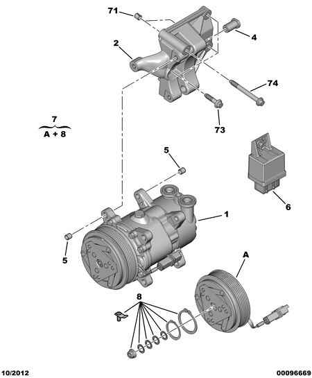 CITROËN 6453.QE - Συμπιεστής, συστ. κλιματισμού parts5.com