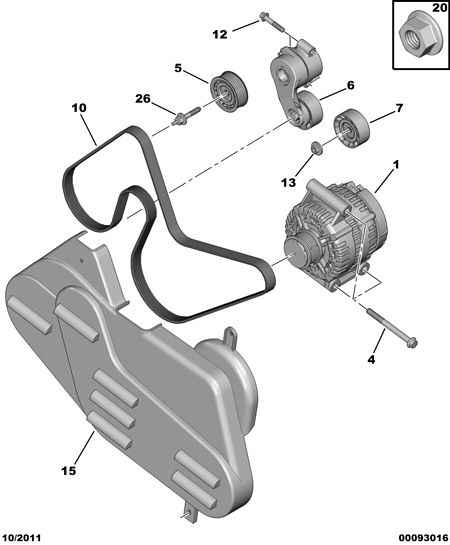 CITROËN/PEUGEOT 96 765 531 80 - Courroie trapézoïdale à nervures parts5.com