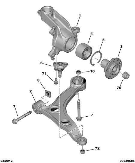 PEUGEOT 3520.S0 - Ψαλίδι, ανάρτηση τροχών parts5.com