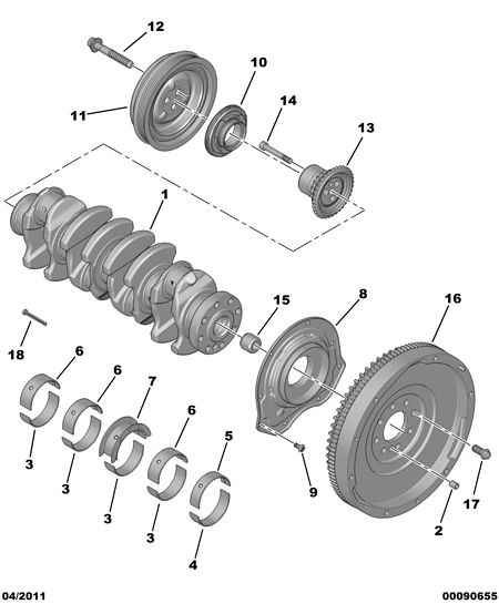 DS 0514.C4 - Tömítőgyűrű, főtengely parts5.com