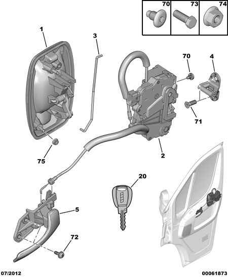 CITROËN 16 071 497 80 - Rukoväż dverí parts5.com