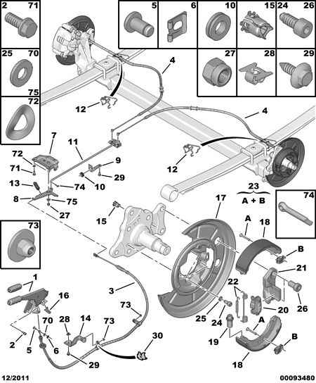 PEUGEOT 4241 N5 - Bremsbackensatz, Feststellbremse parts5.com