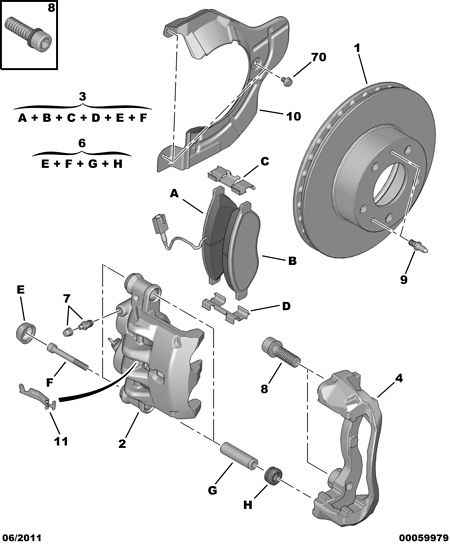 PEUGEOT 4401.J8 - Etrier frana parts5.com