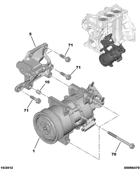 CITROËN/PEUGEOT 96 722 470 80 - Compresor, aire acondicionado parts5.com