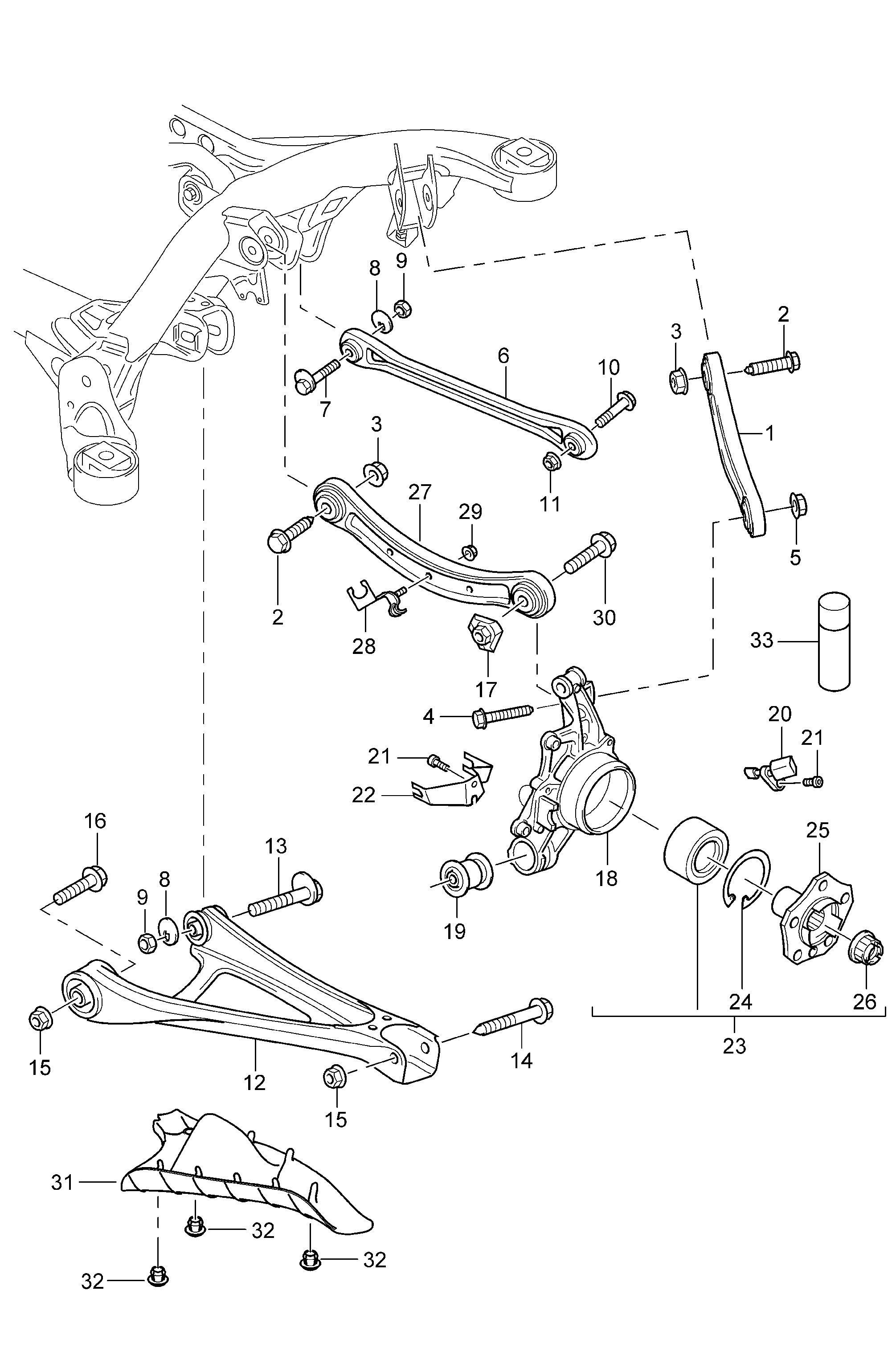 VAG 95533104532 - Barra oscilante, suspensión de ruedas parts5.com