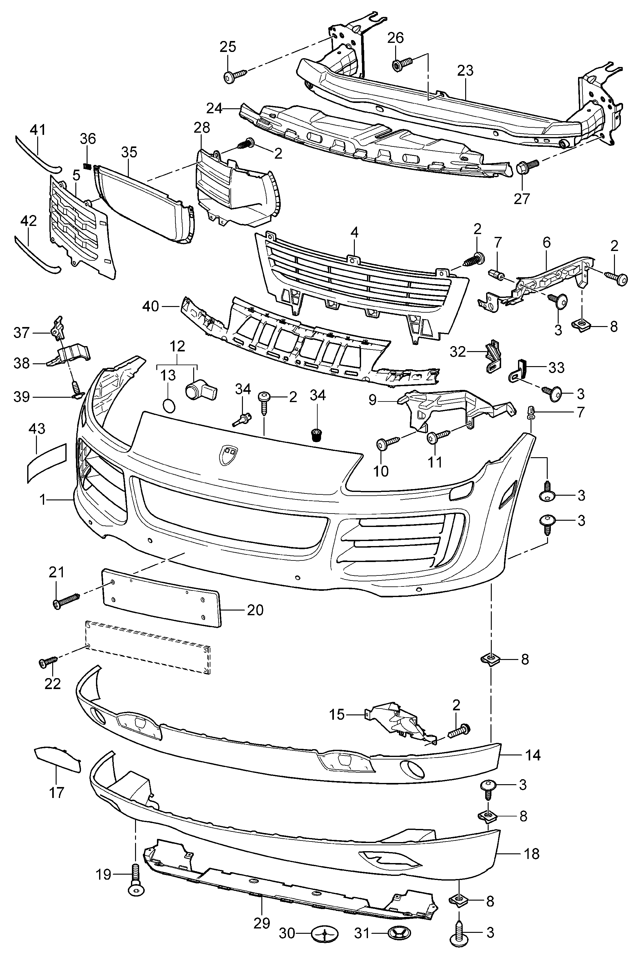 Porsche 95560627503 - Senzor, pomoć pri parkiranju parts5.com