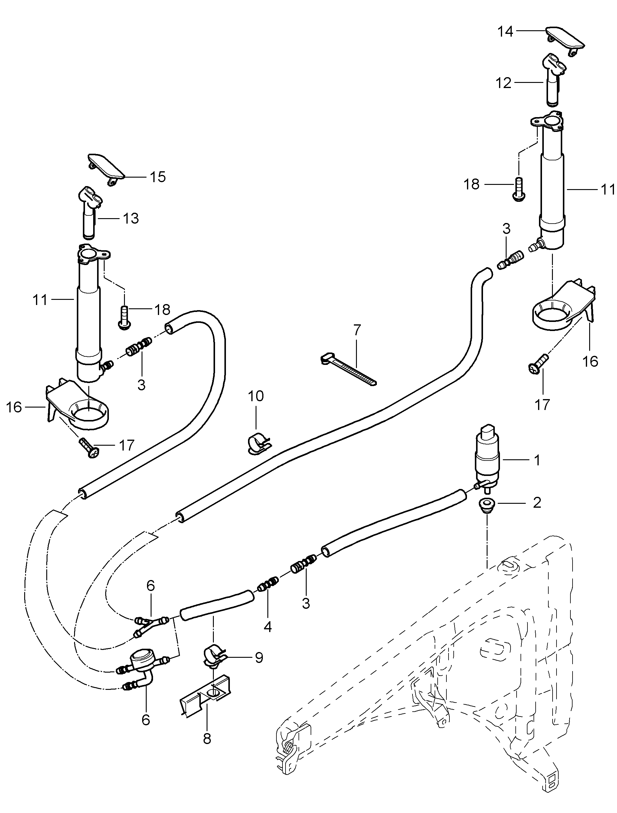 Porsche 955 624 502 00 - Water Pump, headlight cleaning parts5.com