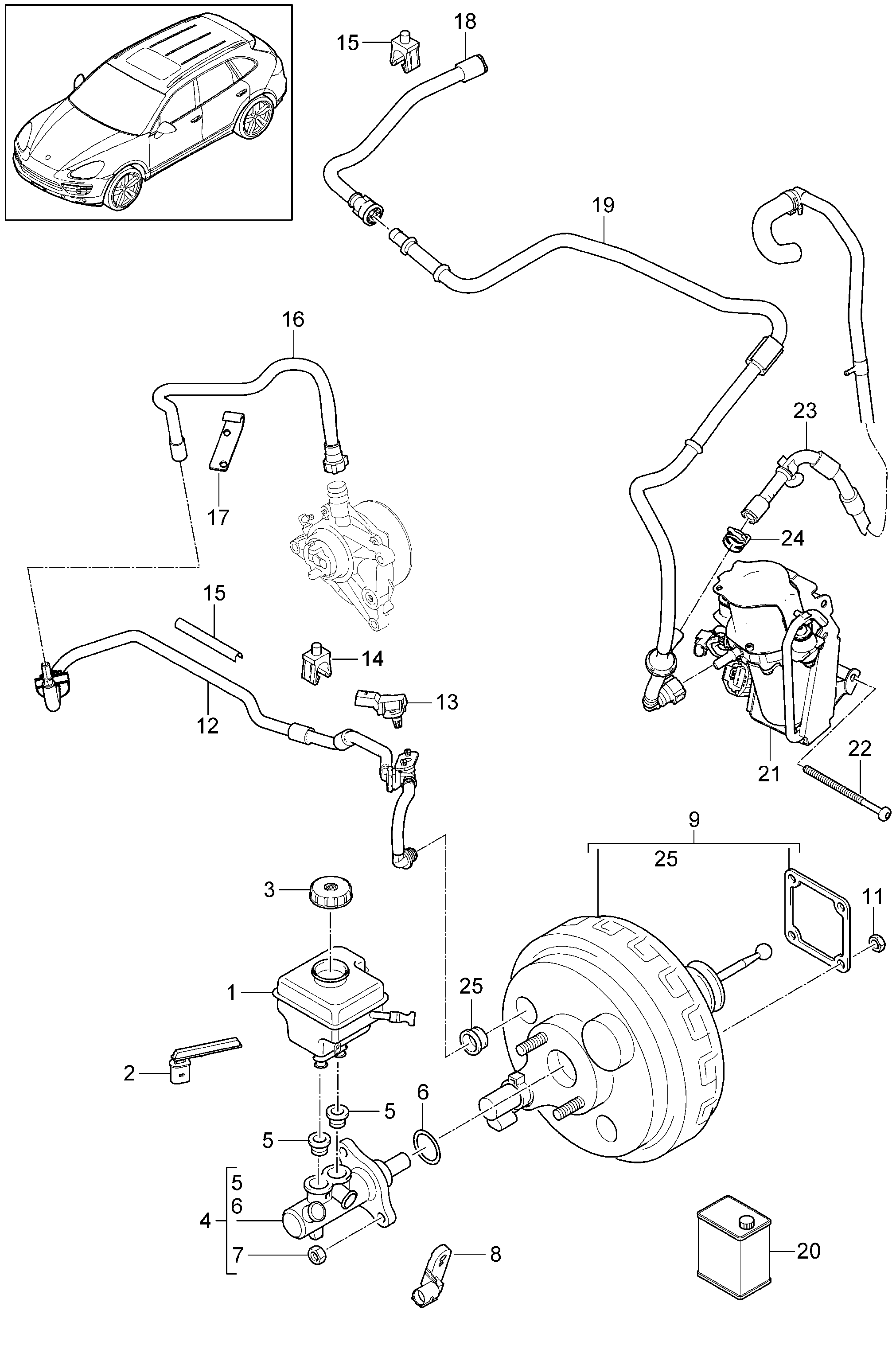 Porsche 95835505107 - Snímač tlaku posilňovača brzdového účinku parts5.com