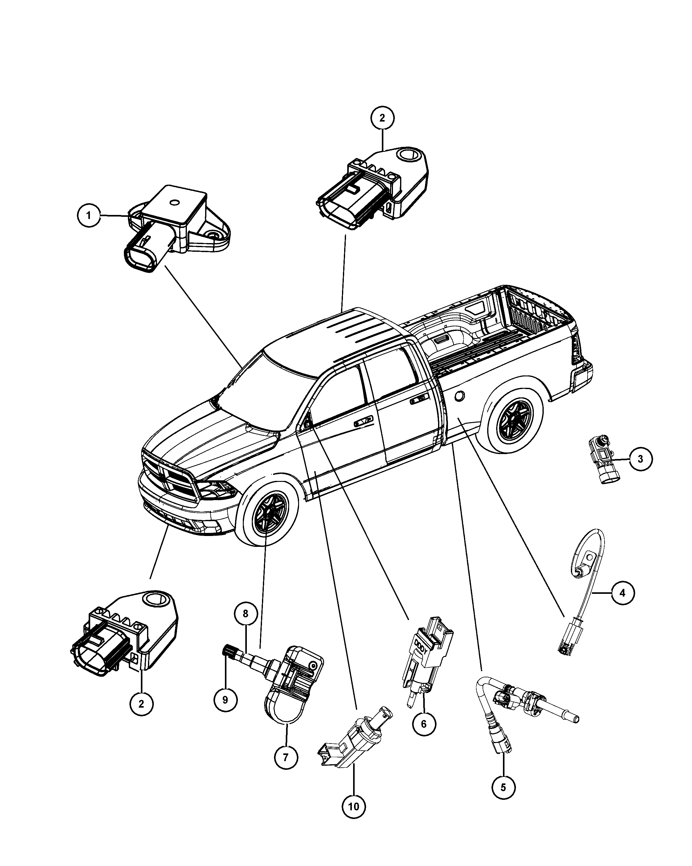 Jeep 56029 398AB - Wheel Sensor, tyre pressure control system parts5.com