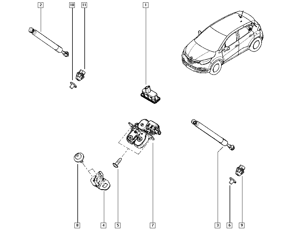 RENAULT 8443 013 24R - Amortizor portbagaj parts5.com