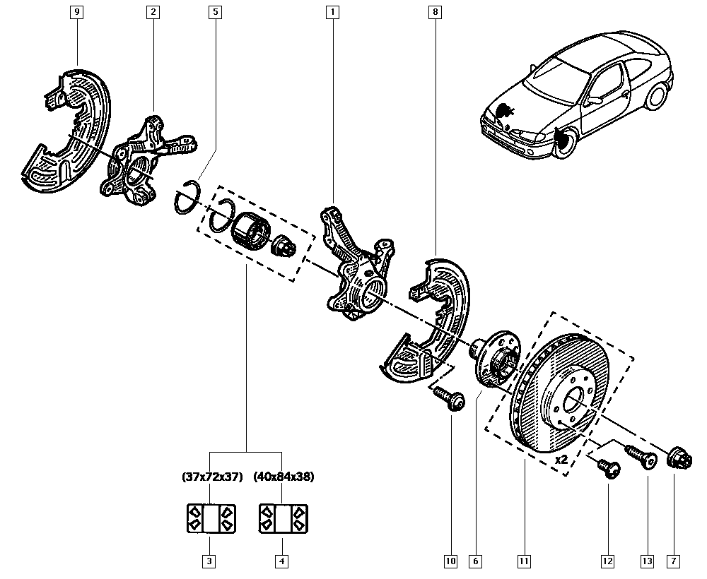 NISSAN 7701205779 - Kit de roulements de roue parts5.com