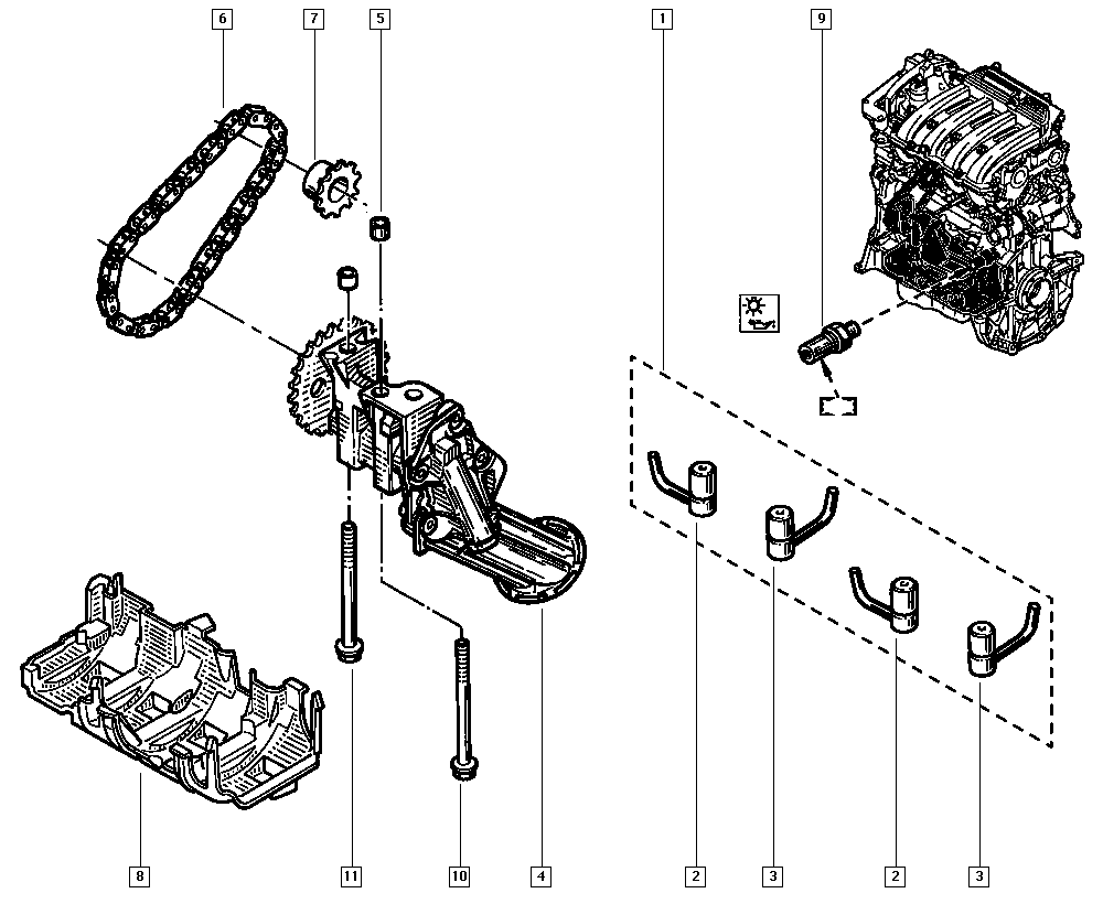 RENAULT 82 00 397 125 - Цепь, привод маслонасоса parts5.com