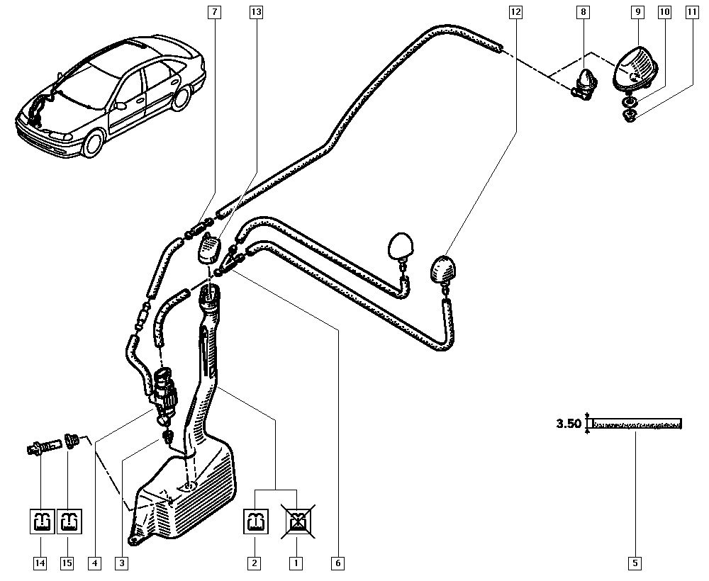 RENAULT 7700430702 - Pumpa za tečnost za pranje, pranje vetrobrana parts5.com