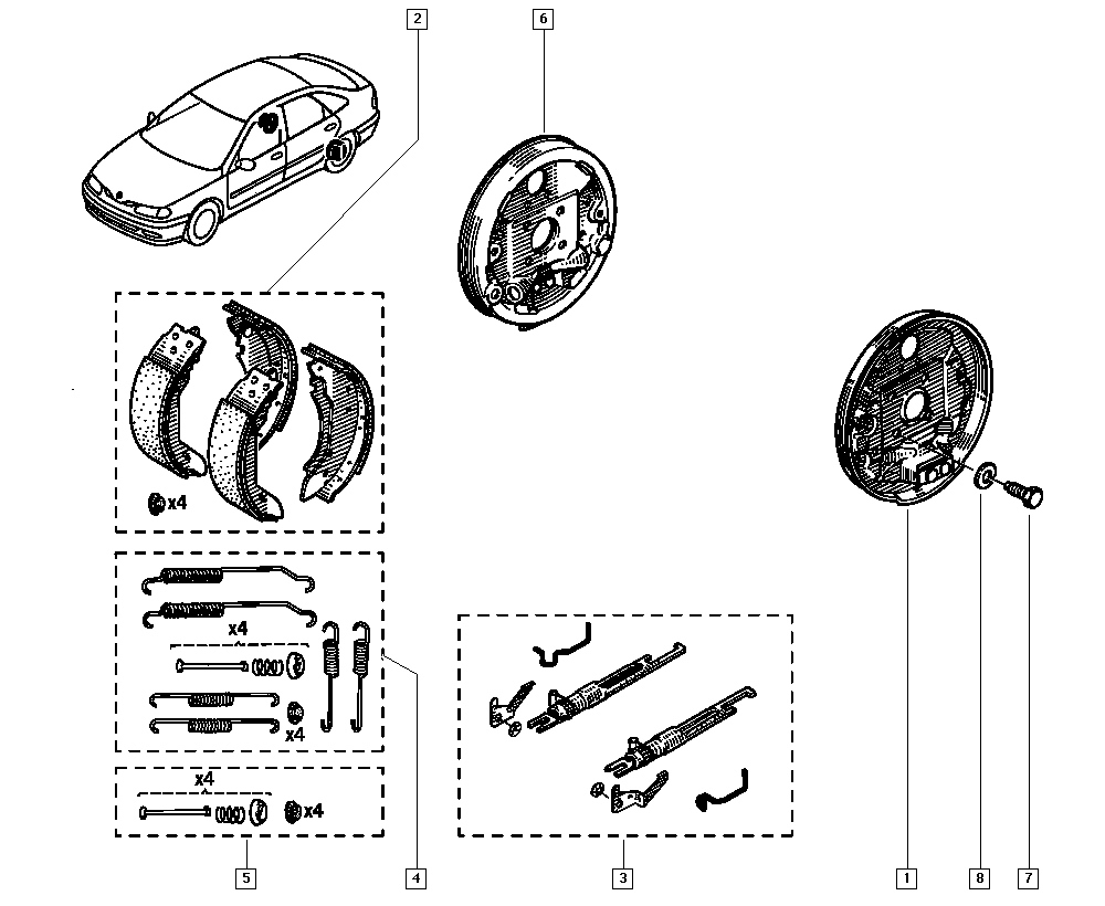 RENAULT 7701203979 - Brake Shoe Set parts5.com