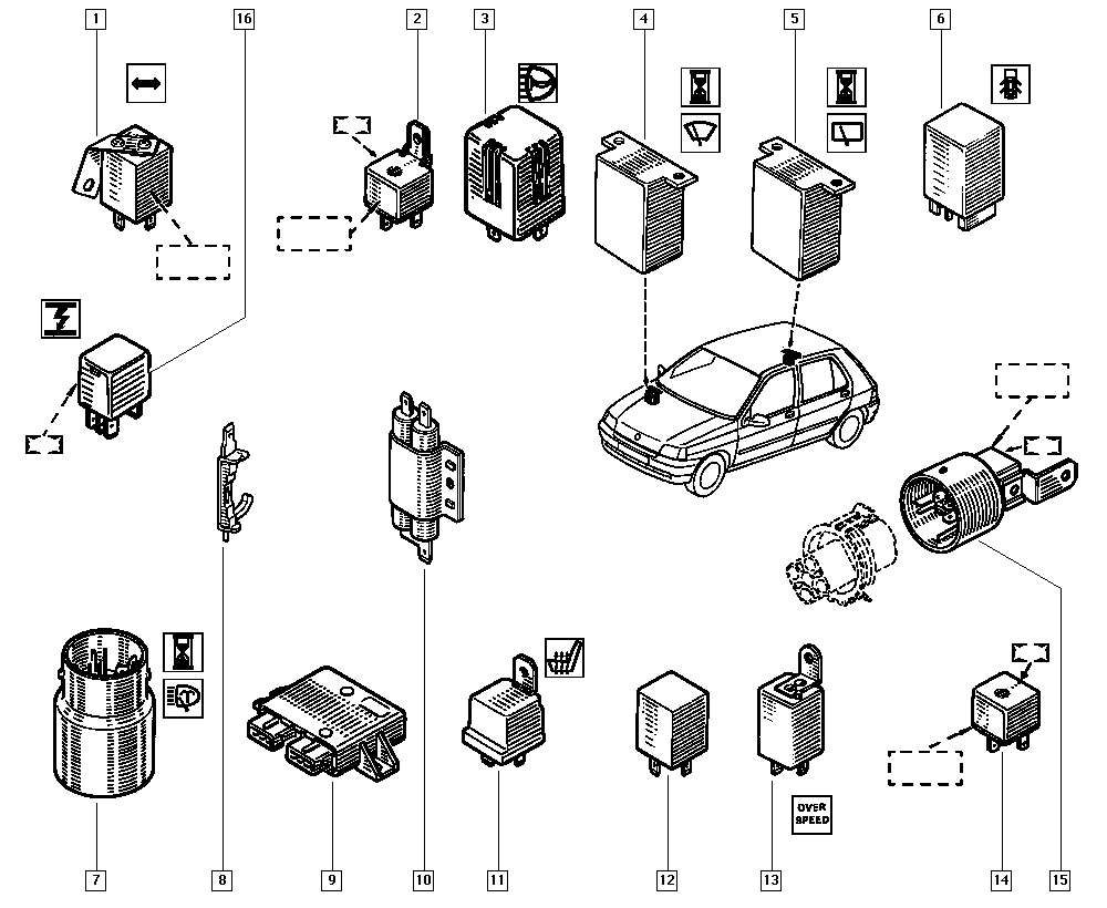 RENAULT 77 00 810 926 - Röle, çalışma akımı parts5.com