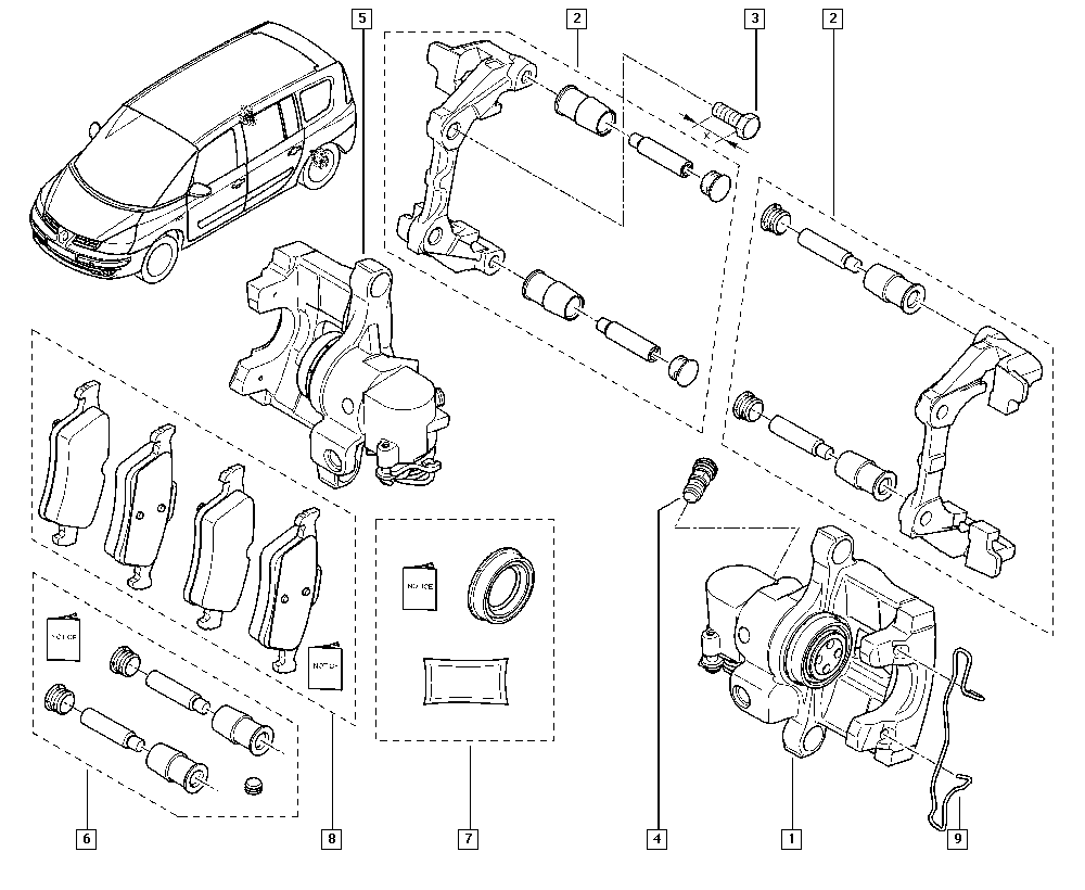 RENAULT 7701206601 - Kılavuz kovanı seti, fren kaliperi parts5.com