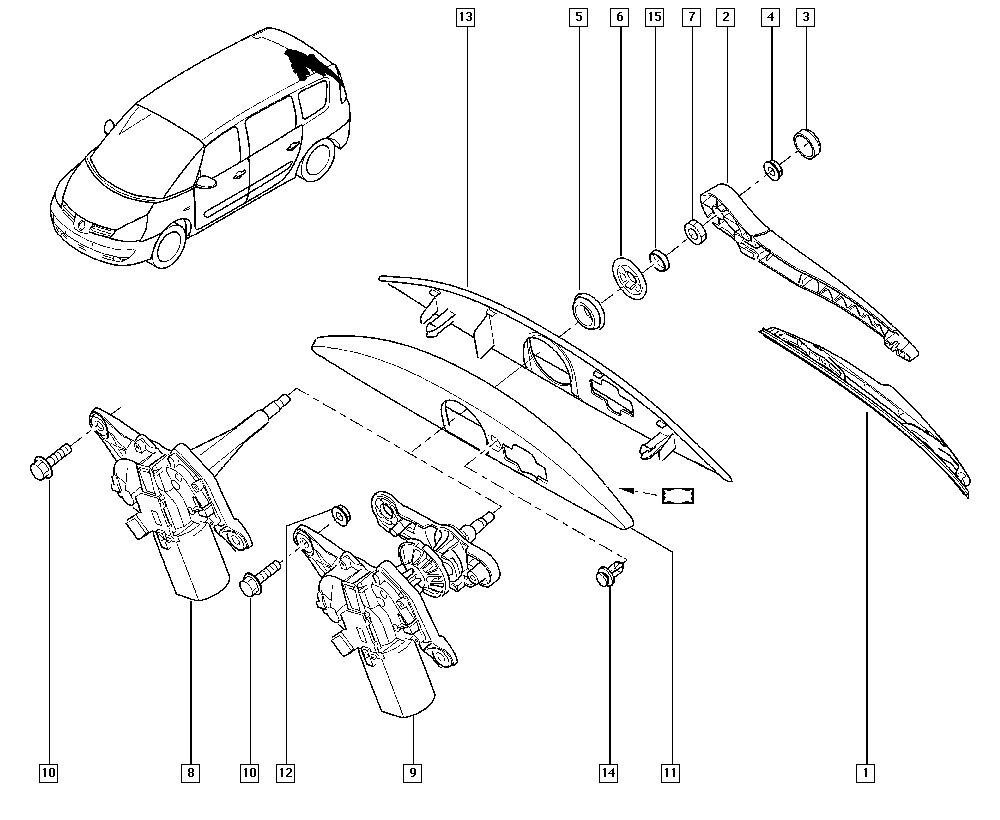 RENAULT 7701 051 890 - Brazo del limpiaparabrisas, lavado de parabrisas parts5.com