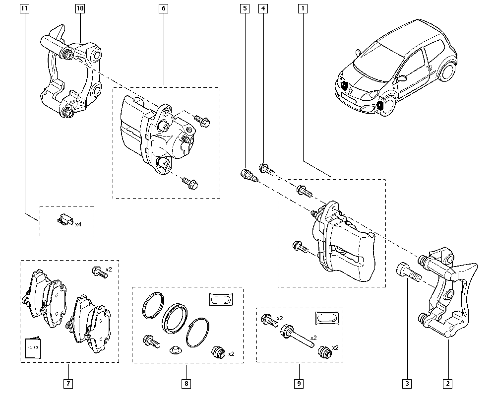 Alpine 410602192R - Komplet zavornih oblog, ploscne (kolutne) zavore parts5.com