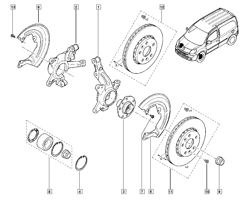 RENAULT 77 01 208 950 - Rattalaagrikomplekt parts5.com