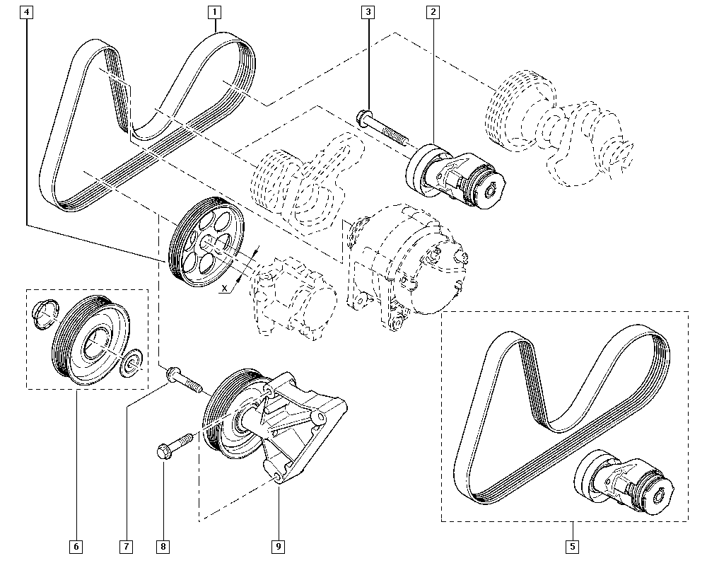 RENAULT 82 00 905 328 - Napínák, žebrovaný klínový řemen parts5.com