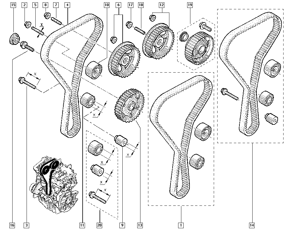 RENAULT 13 07 756 30R - Usmeravajući / vodeći točkić, zupčasti kaiš parts5.com