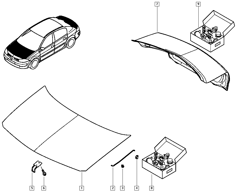 RENAULT 7751474292 - Capota portbagaj parts5.com