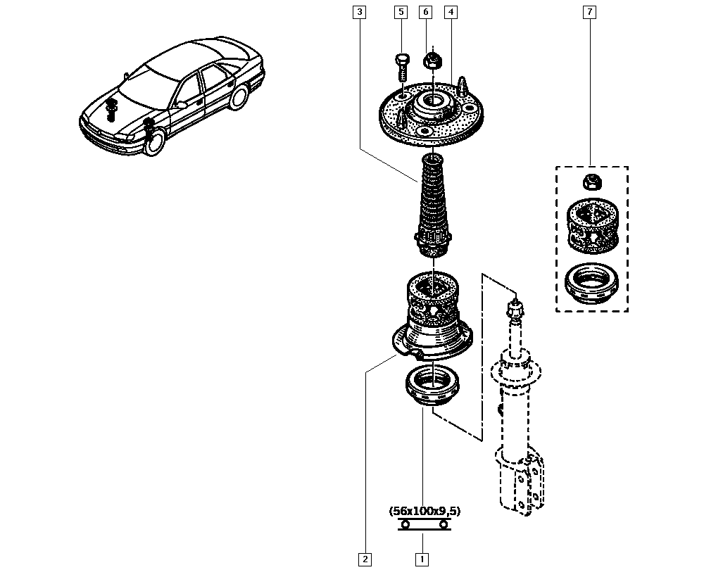 DACIA 77 00 803 635 - Cojienete de rodillos, columna amortiguación parts5.com