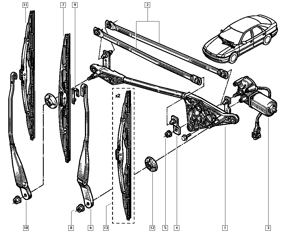 RENAULT 7711170183 - Pióro wycieraczki parts5.com