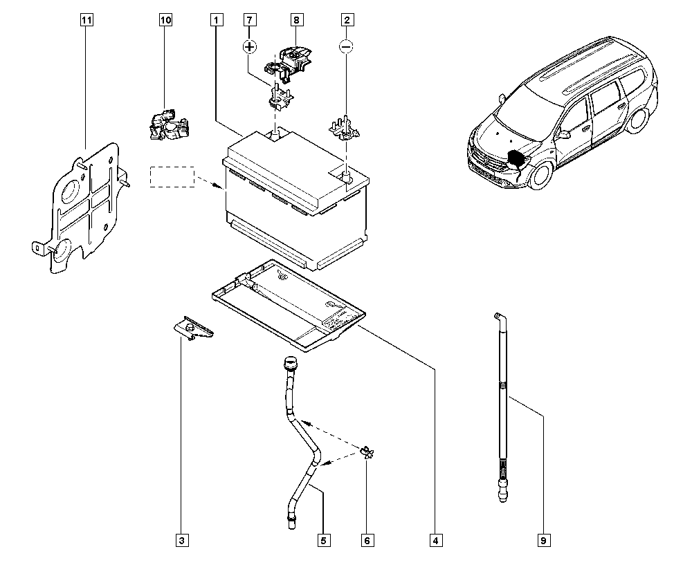 RENAULT 7711238597 - Starter Battery parts5.com