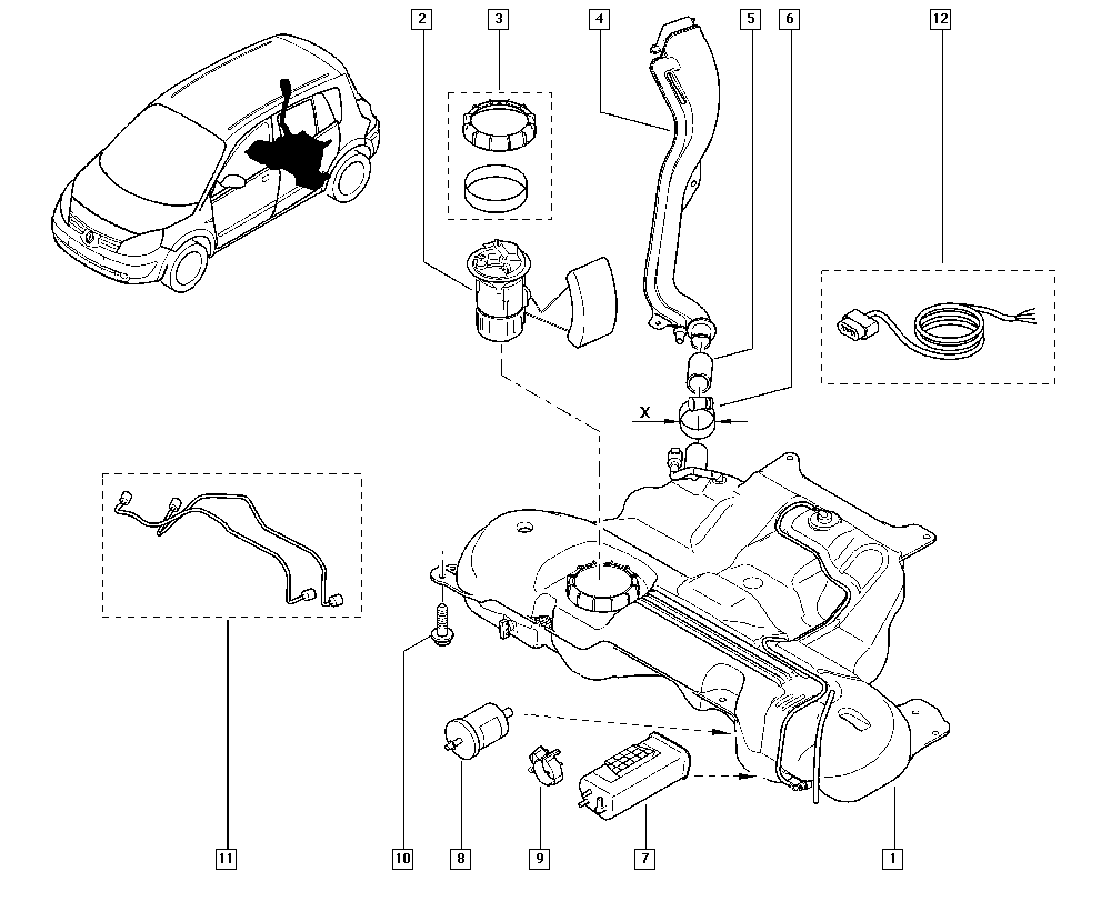 RENAULT 82 00 288 808 - Αισθητήρας, αποθέματα καυσίμου parts5.com