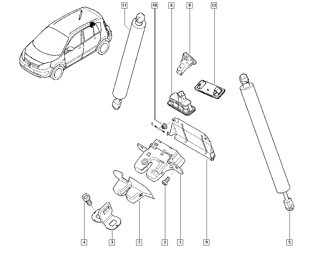 DACIA 8200377199 - Plinska vzmet, Prostor za prtljago / prtljaznik parts5.com