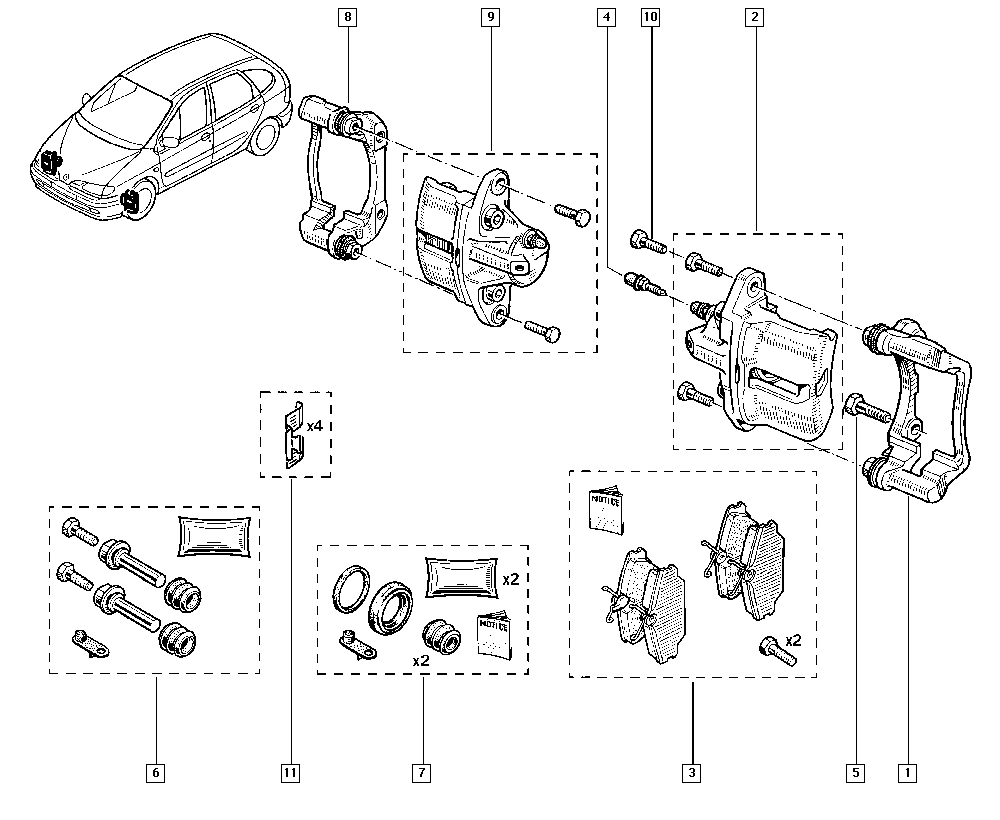 RENAULT 7701205833 - Kočno sedlo parts5.com