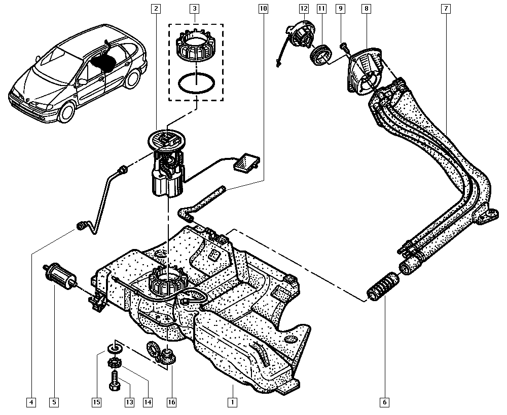 RENAULT 82 00 146 092 - FUEL SENDER    SC parts5.com