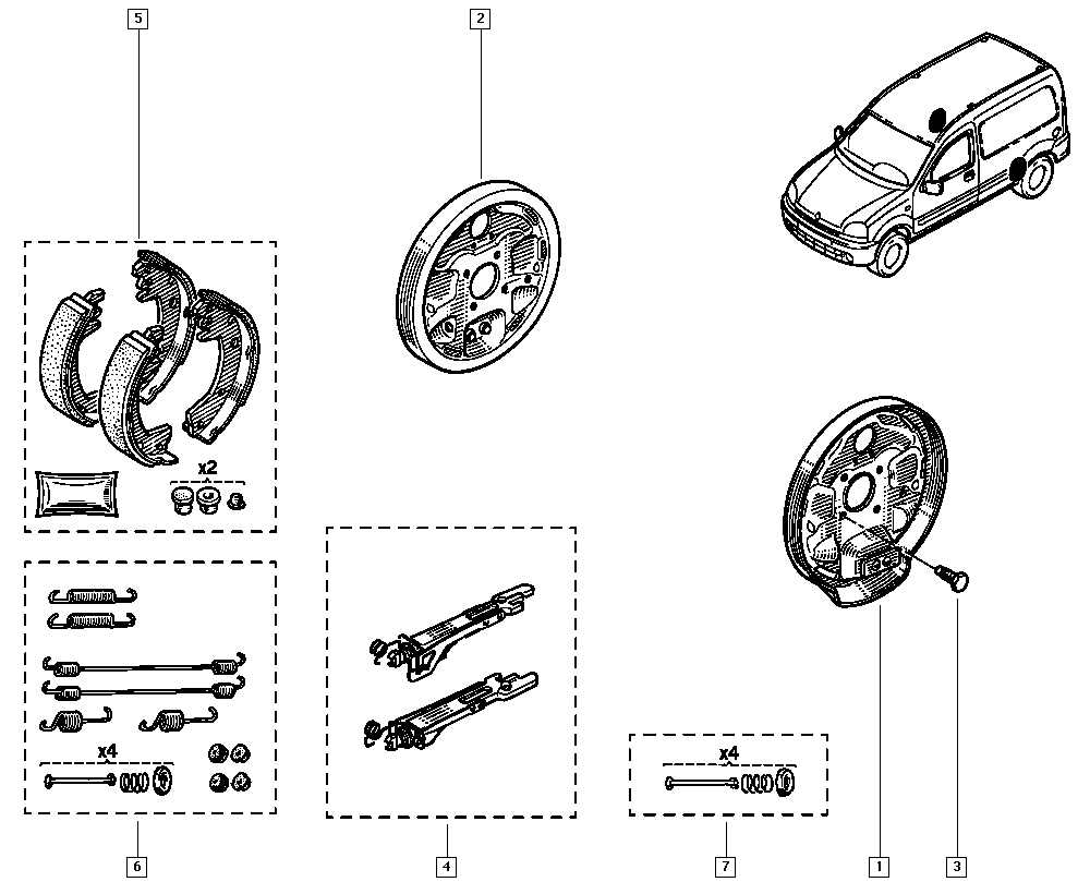 RENAULT 7701207555 - Σετ σιαγόνων φρένων parts5.com