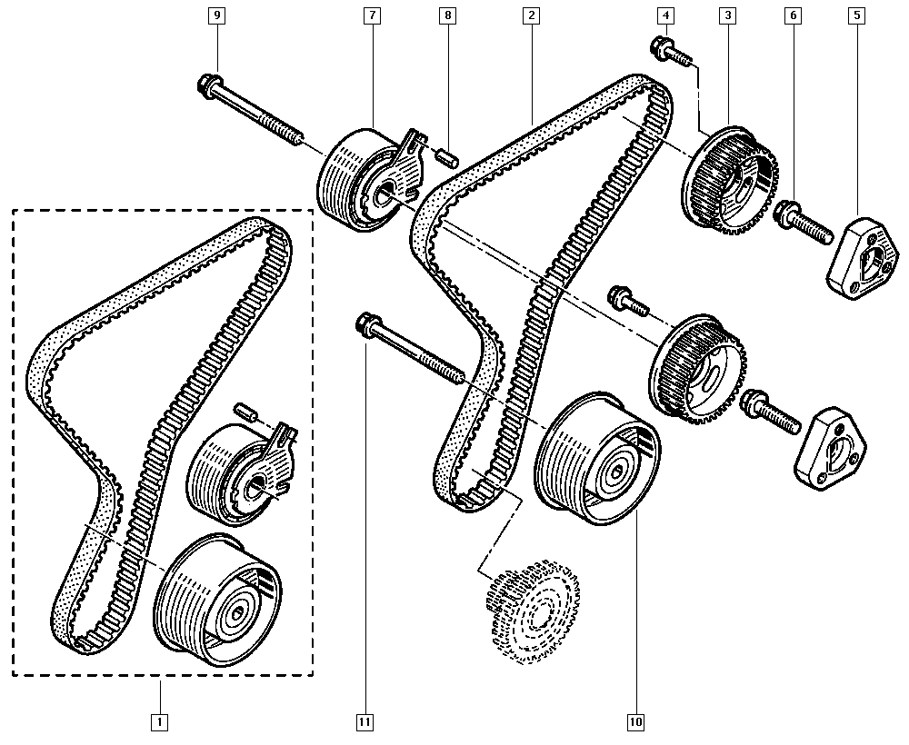 RENAULT 82 00 839 580 - Обтяжна ролка, ангренаж parts5.com