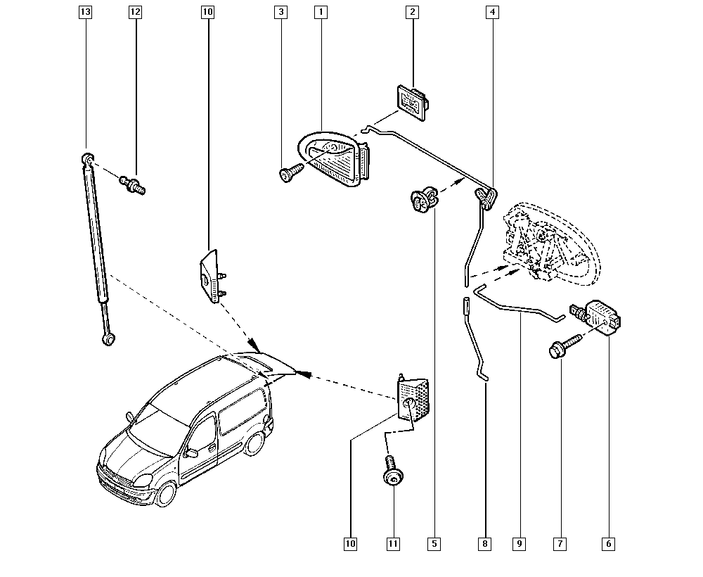 NISSAN 7700303186 - Plinska opruga, prtljažnik / teretni prostor parts5.com