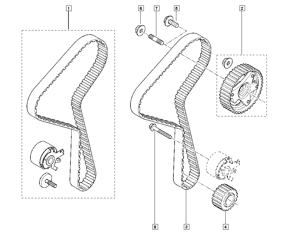 RENAULT 77 01 477 028 - Timing Belt Set parts5.com