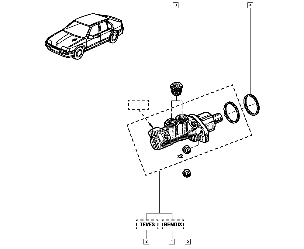 RENAULT 7700726005 - Pompa centrala, frana parts5.com