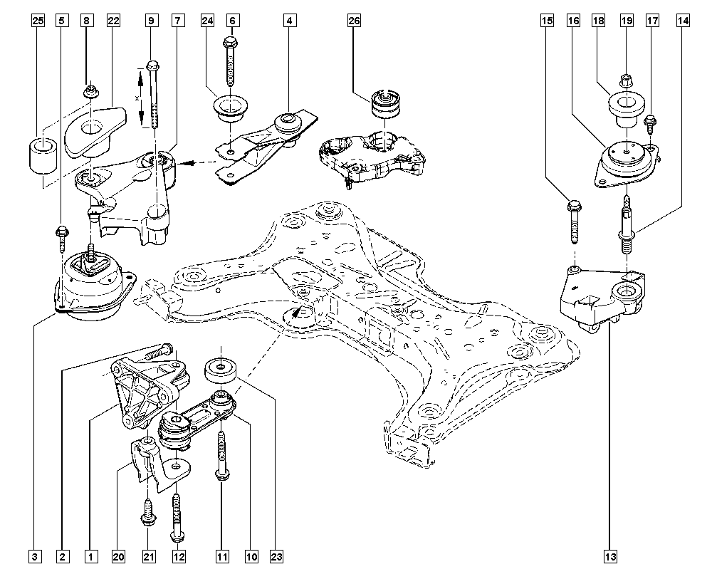 RENAULT 8200346797 - Uležištenje, motor parts5.com