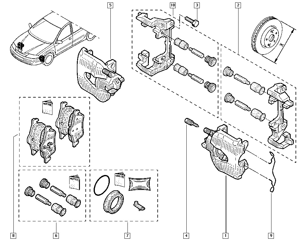 RENAULT 7701049104 - Pinza de freno parts5.com