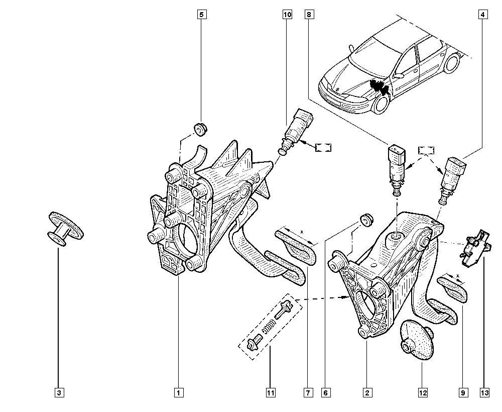 RENAULT 82 00 110 895 - Kapcsoló, kuplungműködtetés (tempomat) parts5.com