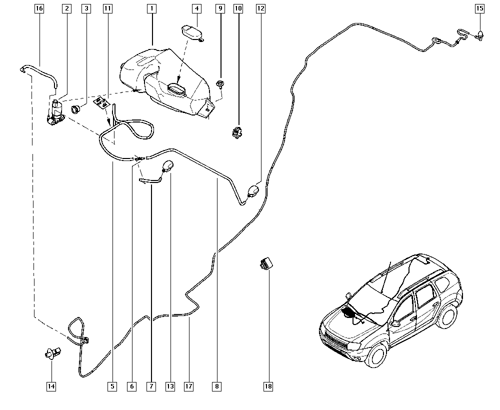 NISSAN 60015-49444 - Водна помпа за миещо устр., почистване на стъклата parts5.com