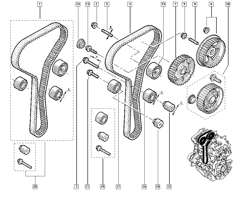 RENAULT 82 00 989 172 - Napínacia kladka ozubeného remeňa parts5.com