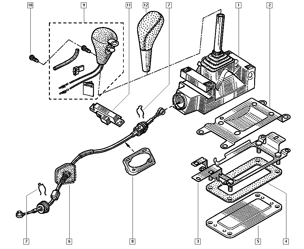 RENAULT 6025314170 - Timoniera, transmisie automata parts5.com