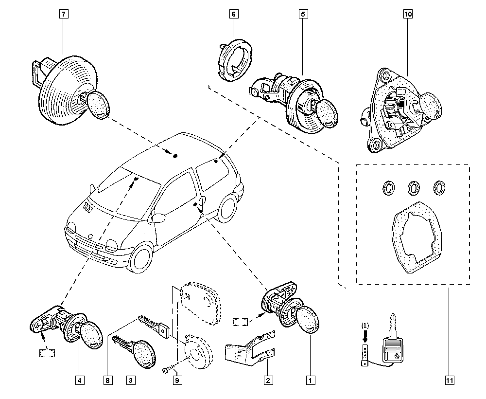 RENAULT 7701471585 - Zapiralo, rezervoar za gorivo parts5.com