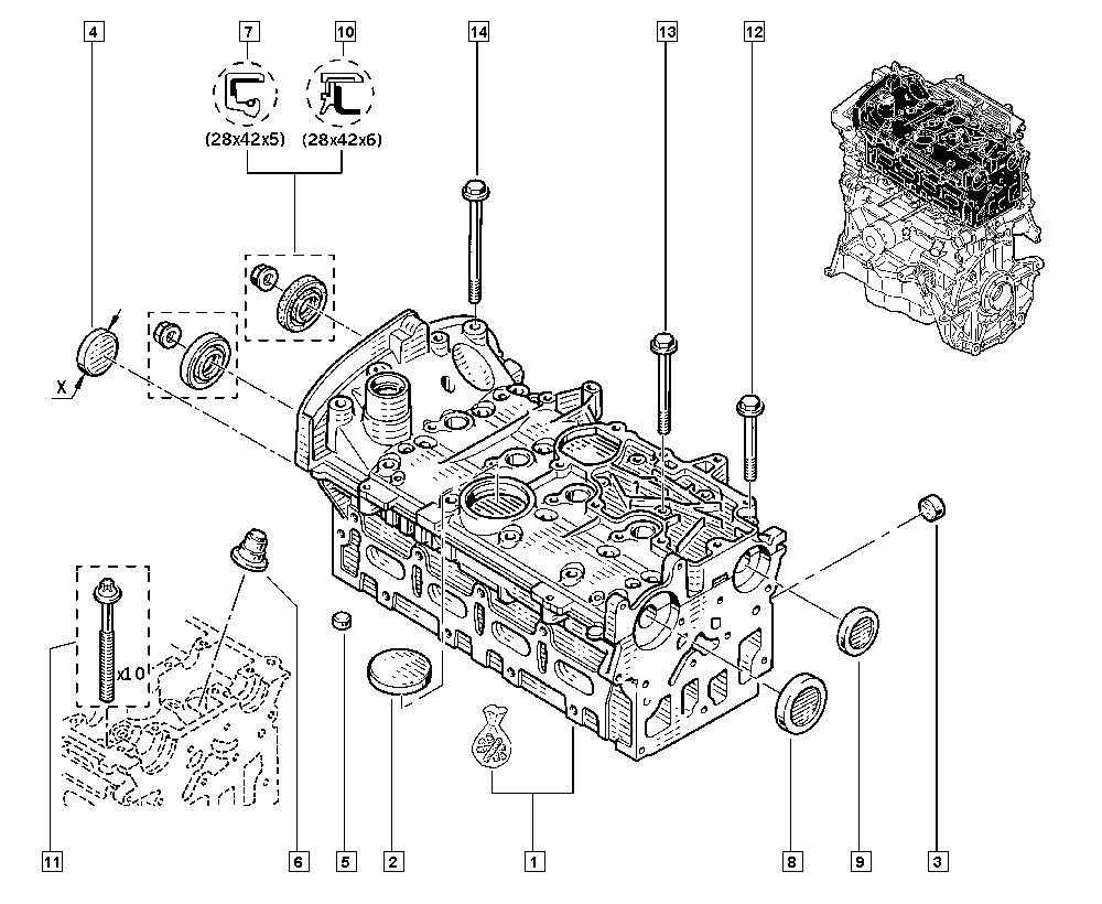 RENAULT TRUCKS 77 00 106 271 - Sada tesnení kľukovej skrine parts5.com