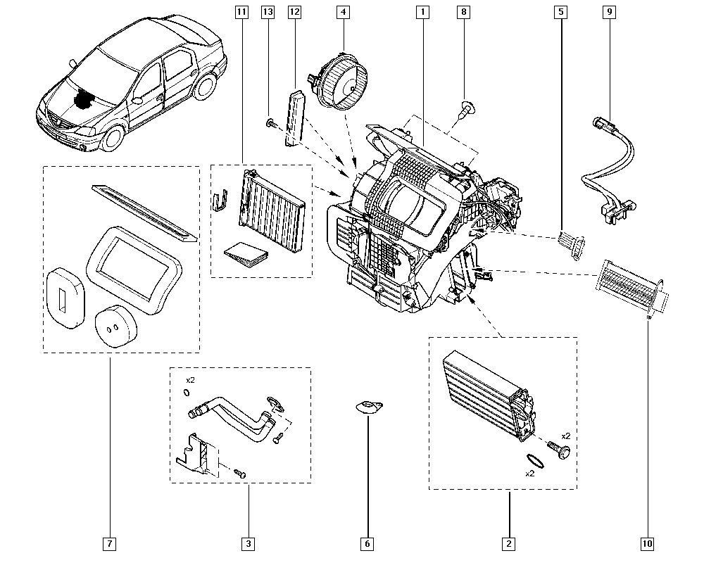 RENAULT 82 01 153 808 - Filtr, wentylacja przestrzeni pasażerskiej parts5.com