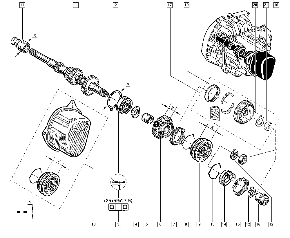 DACIA 82 00 039 656 - Tuleja prowadząca, sprzęgło parts5.com