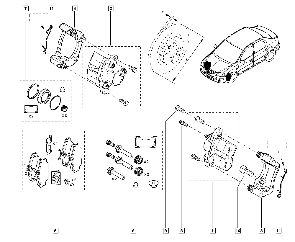 RENAULT 7701201806 - Set za popravku, kočione čeljusti parts5.com